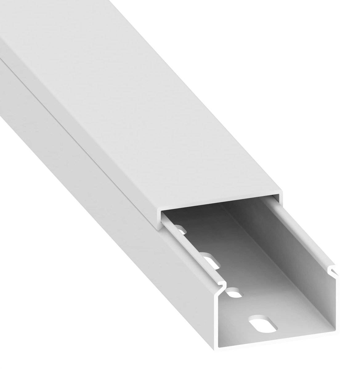 Dailygoods - Kabelgoot PVC met Montagegaten - 25x40 mm - Wit - 1 meter