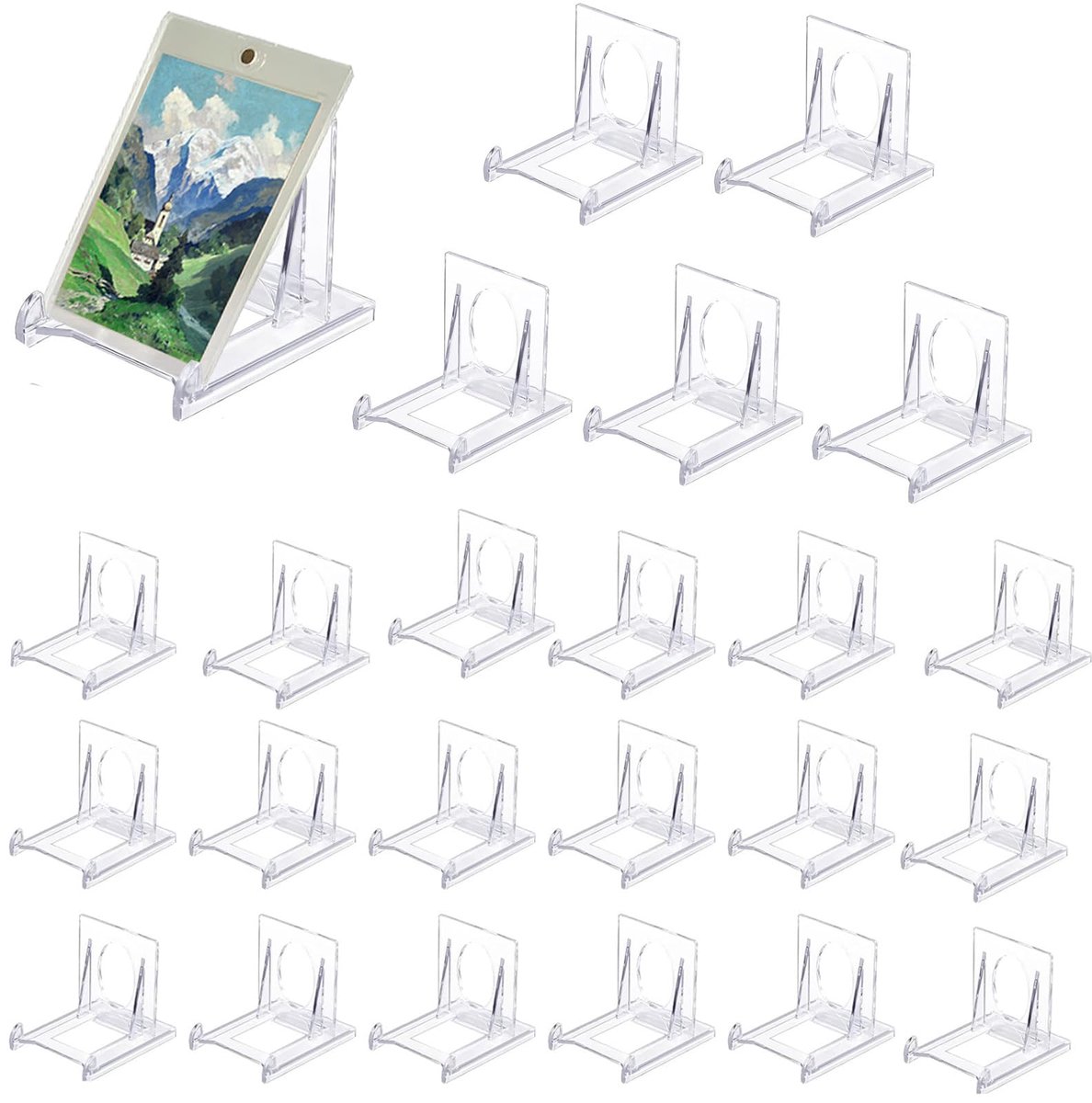 Dailygoods- Displaystandaard Verstelbaar - Acryl Houder - Multifunctionele Standhouder - Transparant - 24 Stuks - Afmetingen 6,5 x 5 x 5,5 cm - Plaatstandaard