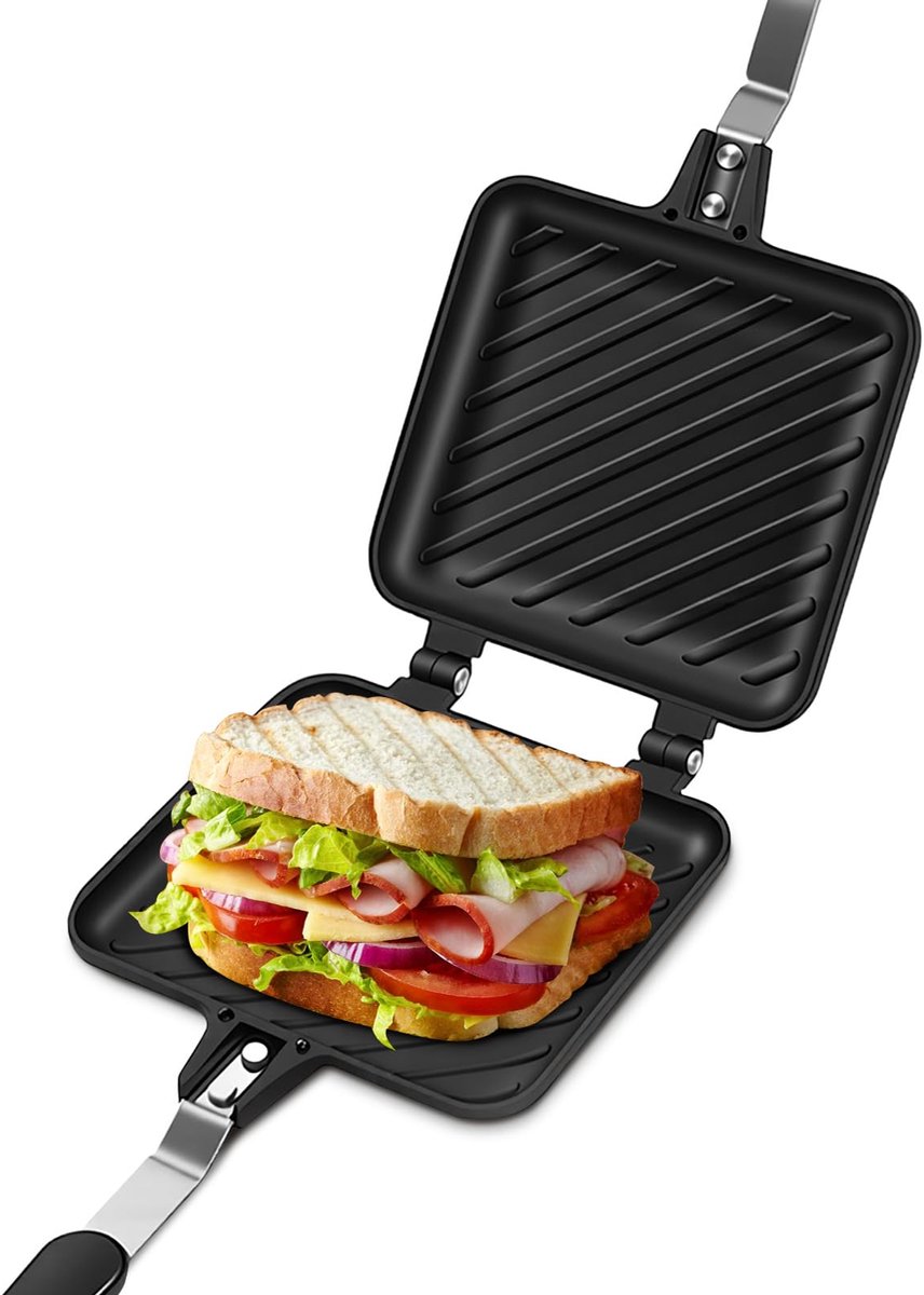 Dailygoods - Hot Sandwich Maker en Anti-aanbak Pan voor Panini's en Ontbijt