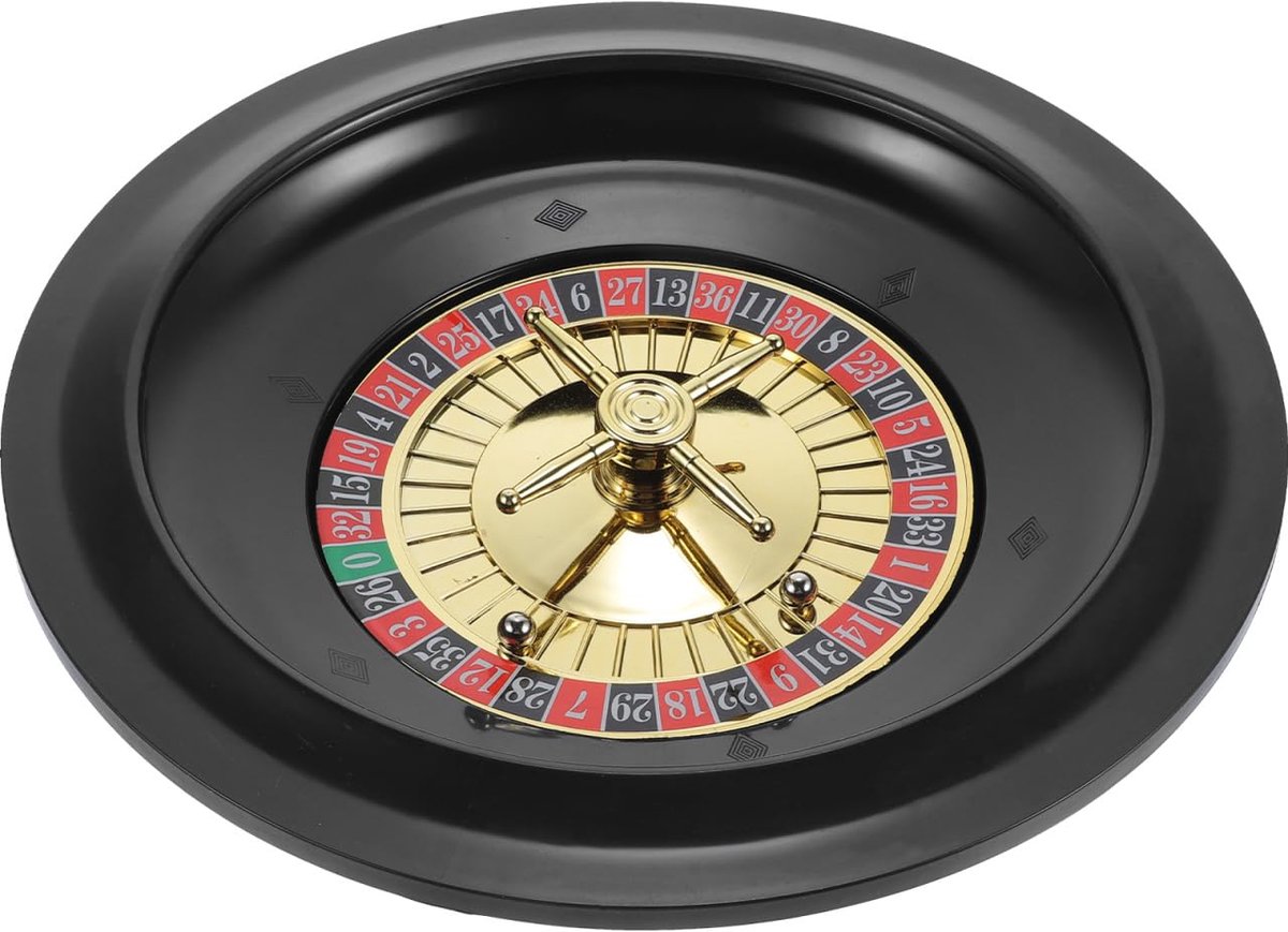 Dailygoods- Roulettewiel 10 inch - Roterend Pokerwiel - Partyspel - Kunststof - Lichtgewicht - Geschikt voor Feesten