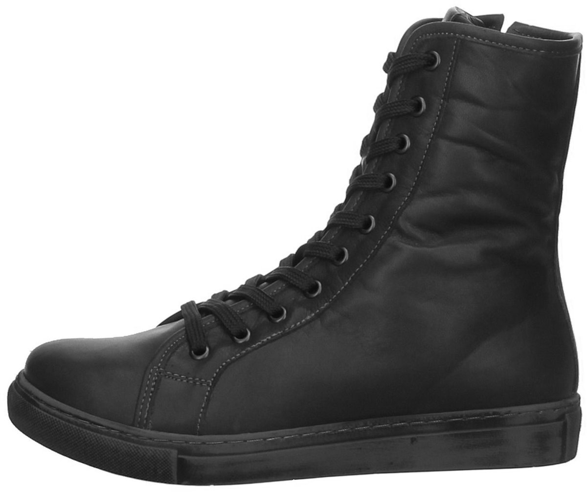 Andrea Conti Dames Leren Veter Enkellaars Uitneembaar Voetbed 0342856672 Zwart
