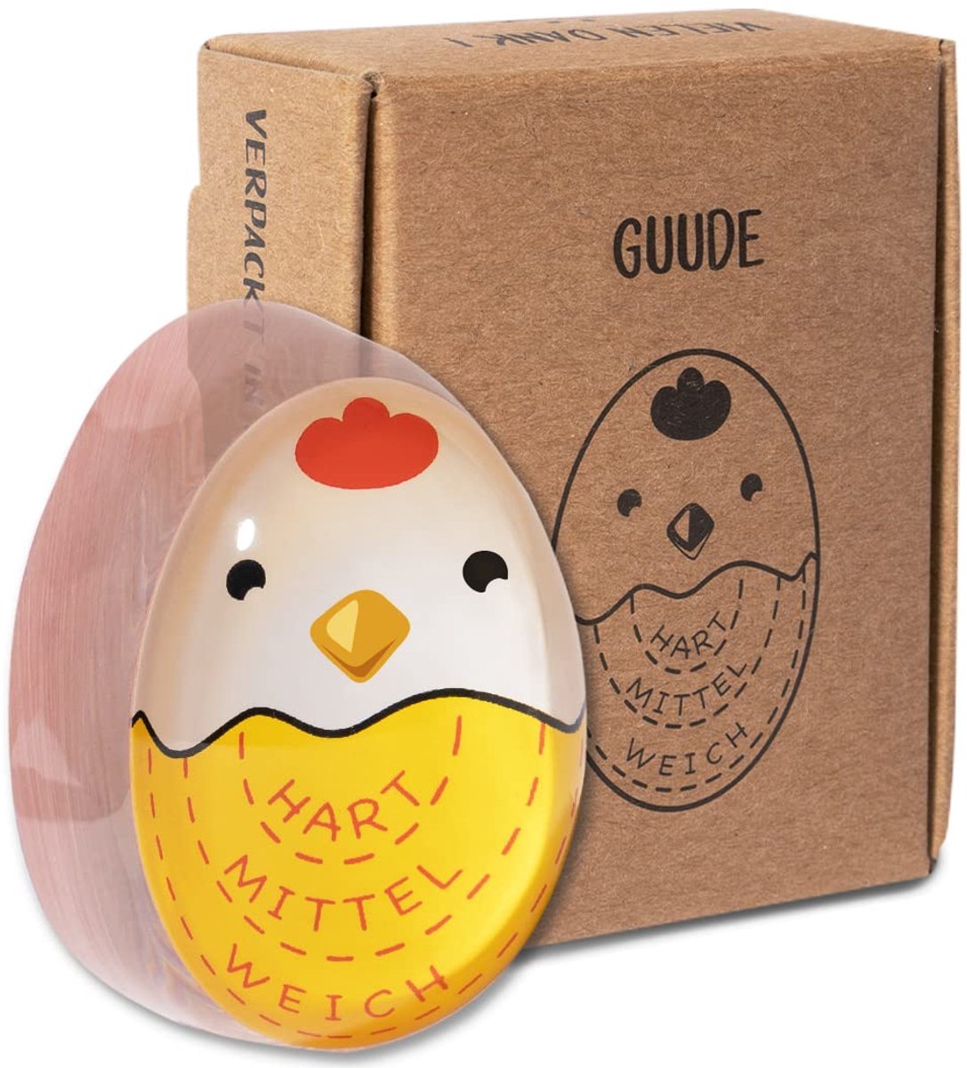 Dailygoods- Eierwekker Kleurverandering - Grappige Eierwekker - Perfecte Eieren (Zacht/Medium/Hard) - Herbruikbaar - Koken met Handleiding - Kooktimer