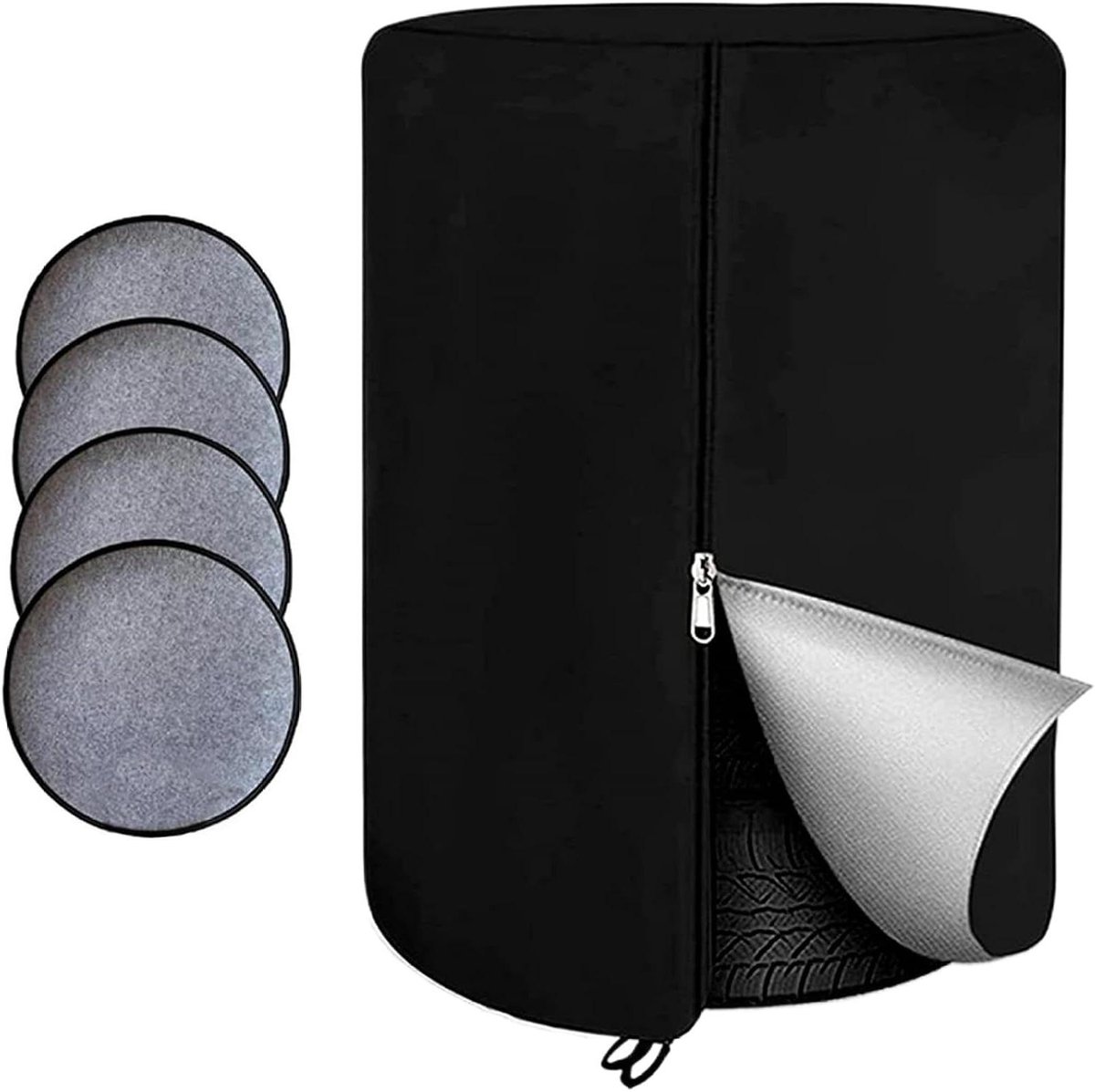 Bandenhoes - Bandenopslag zak - Banden beschermen - Waterdicht en UV-bestendig - 93 x 199 cm - Zilverkleurig