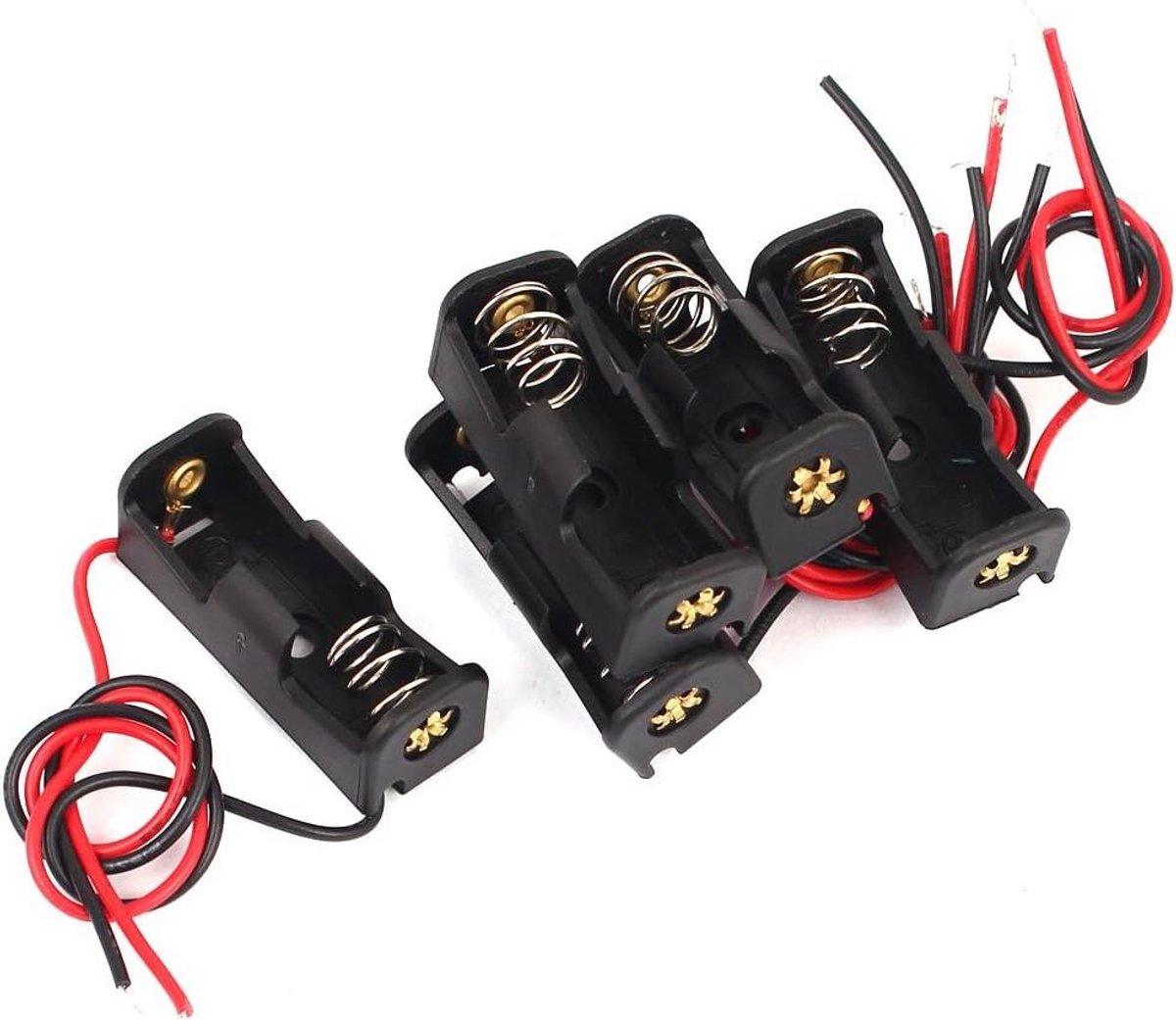 Batterijhouder - Batterij Case - Elektronica Aansluiten - Voor 23A 12V Batterij - 35 x 13 x 12 mm - Zwart