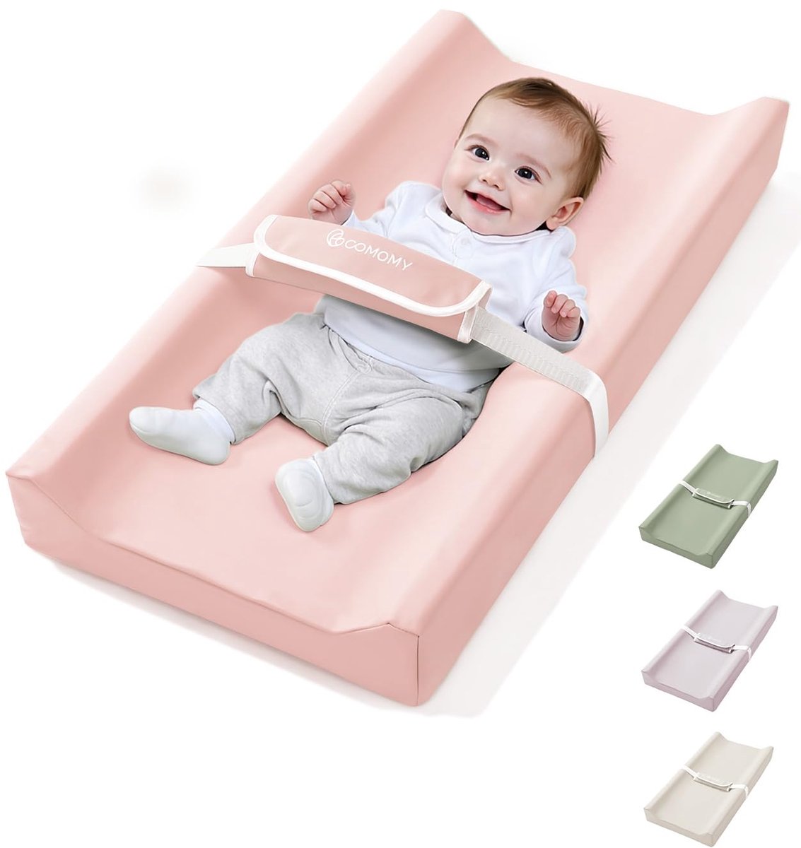 SnelShoppen - Veganistisch Lederen Babyaankleedkussen - Waterdichte PU Hoes - Zacht en Antislip - Draagbare Luierverschoningsmat met Veiligheidsriemen