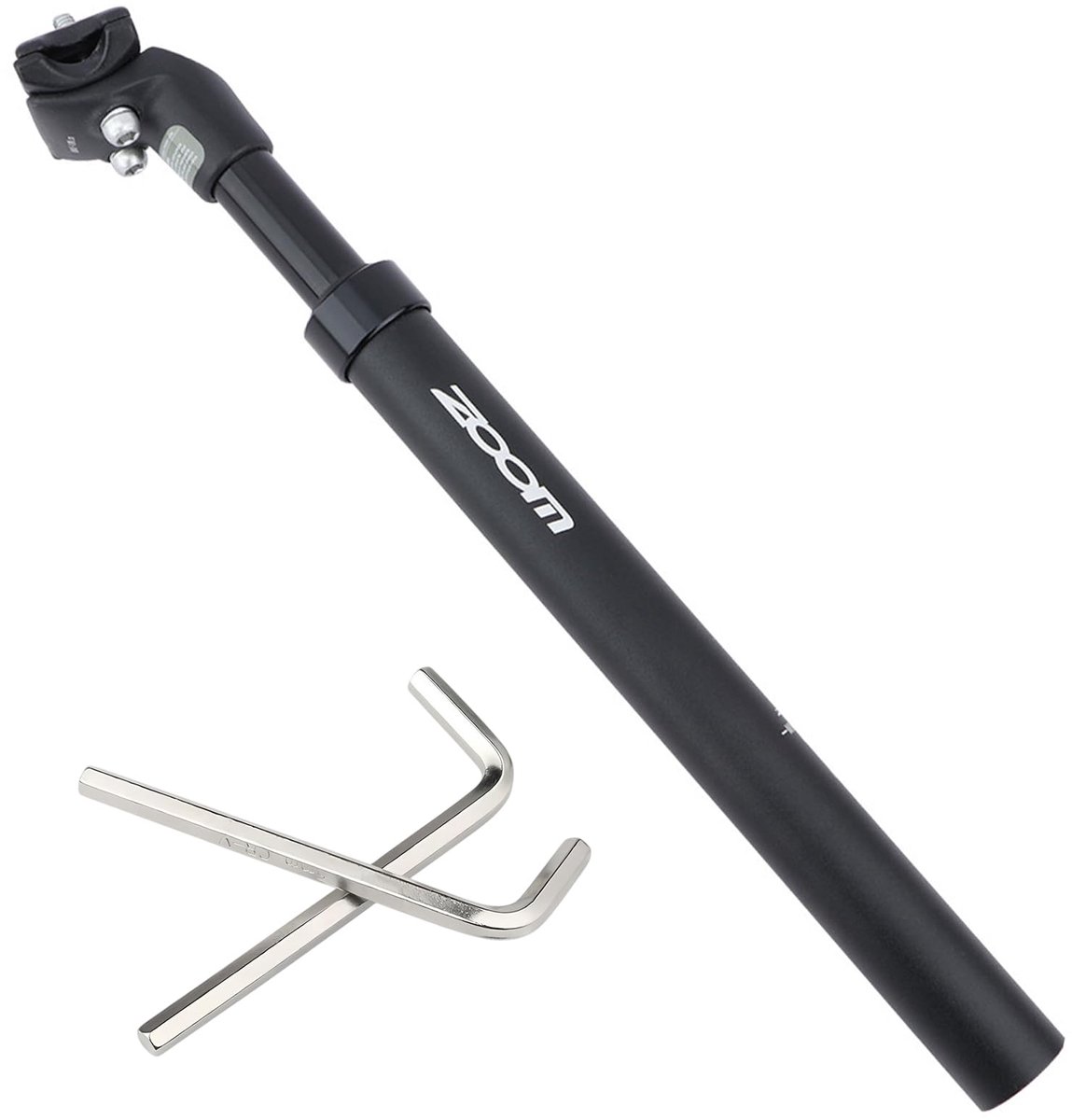 SnelShoppen - Zadelpen met vering en schroefveer, Aluminiumlegering 27,2 mm Zwart - Comfortabel Fietsen, Geschikt voor Mountainbikes en Stadsfietsen
