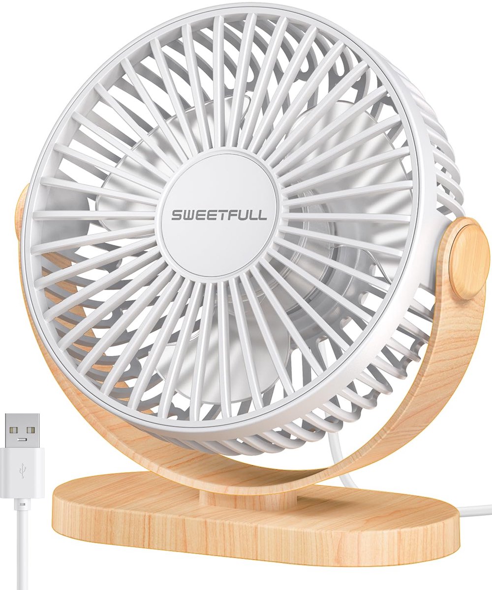 SnelShoppen - USB Mini Ventilator, Kleine Tafelventilator, Stil, 3 Snelheden, Draagbare Bureauventilator voor Thuis, Kantoor, Buiten, Camping, Reizen,