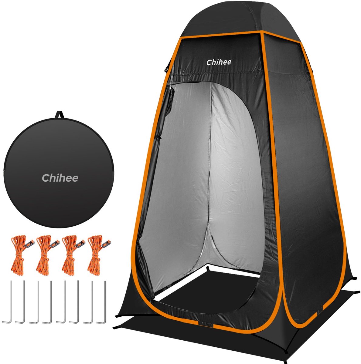 SnelShoppen - Pop-up Privacy Tent voor Badkamer, Camping, Draagbare Douchetent, Inklapbare Kleedkamer, Zwart, Ideaal voor Feesten en Buitenactiviteite