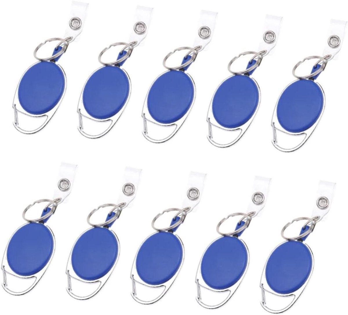 Badge Houder Clips - ID Kaarthouder Naamkaart Clip - Identificatie Tonen - Stevige Metalen Clip - 12.2x7.2cm - Blauw