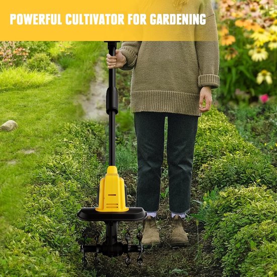 Draadloze Tuinfrees - Elektrische Grondkweker - Tuin Onderhouden - Werkt met 20V Batterij - 22 cm Werkbreedte - Niet gespecificeerd — afbeelding 3