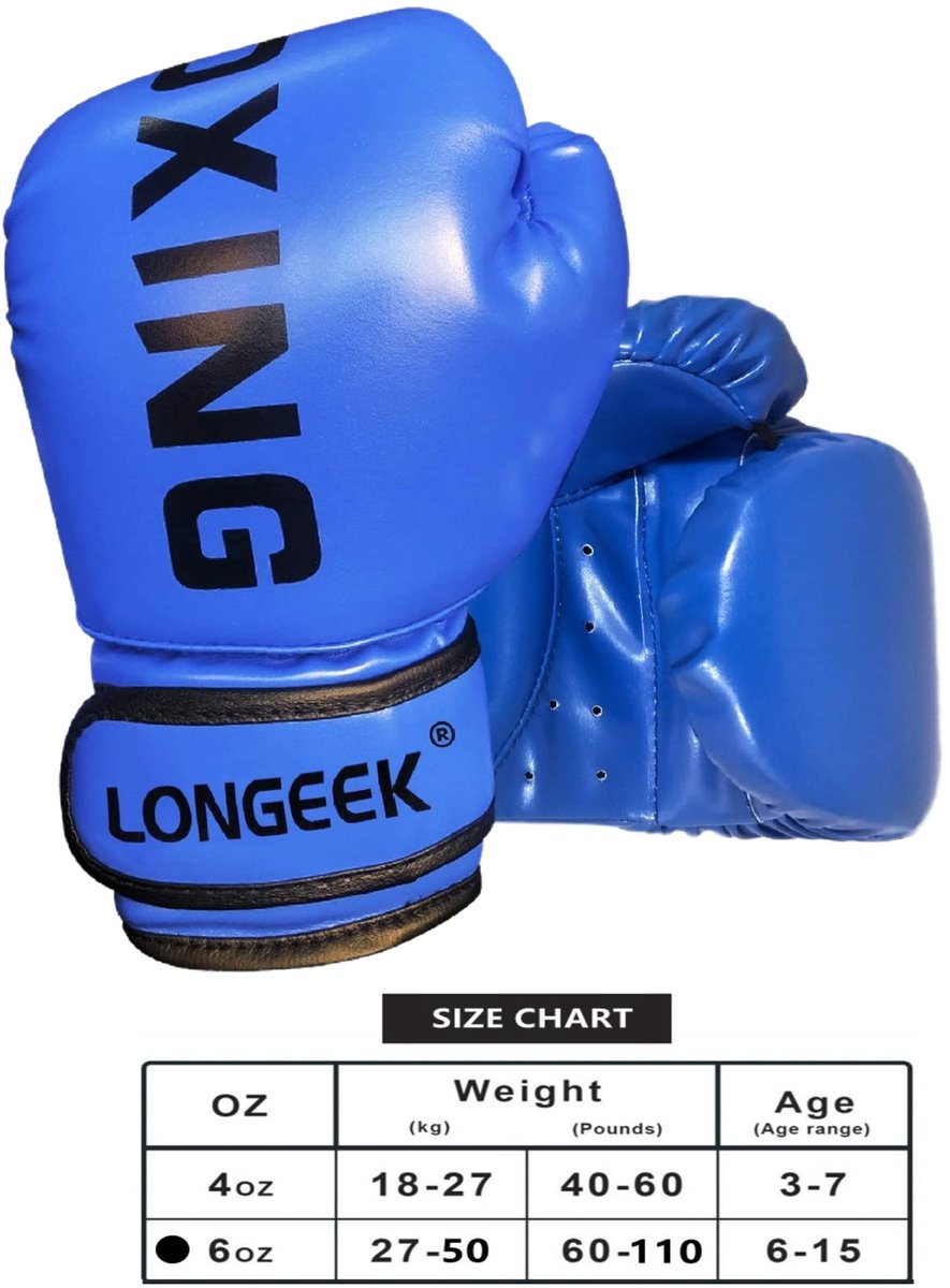 SnelShoppen - Kids Bokshandschoenen 6 oz voor MMA Training Junior Sparring - Ideaal voor Vechten, Geschikt voor 6-15 Jaar, Stevige Bescherming, Comfor