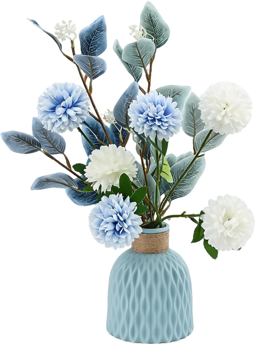 SnelShoppen - Kunstbloemen met Vaas - Realistische Neppa bloemen - Decoratie voor Woonkamer, Keuken, Tuin - Kleurrijk en Onderhoudsvriendelijk - 30 cm