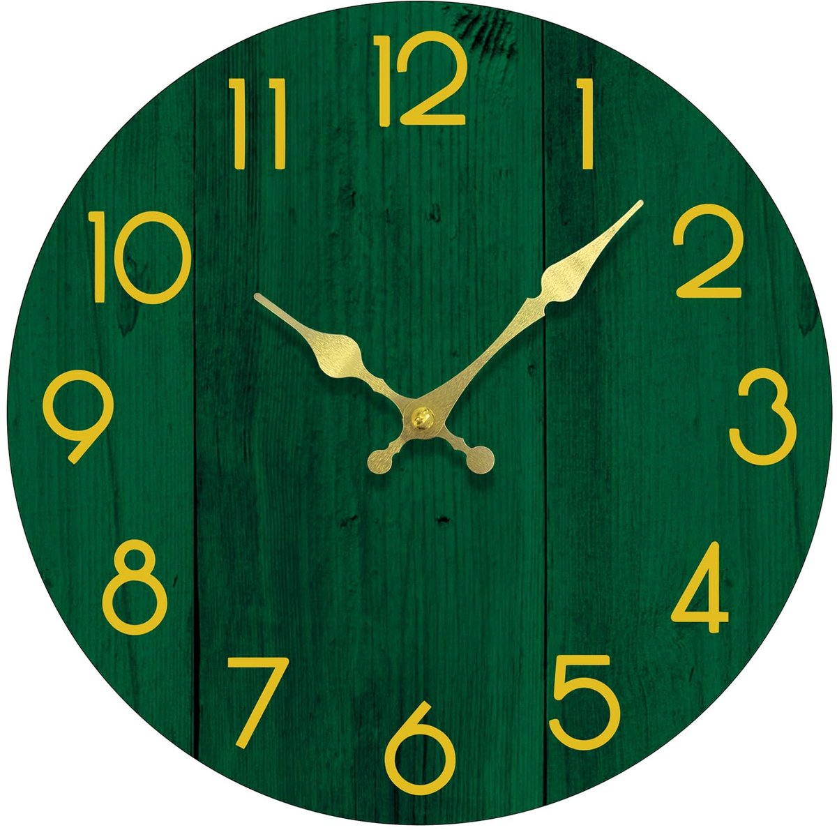 SnelShoppen - Moderne Wandklok 30 cm Groen - Stille Niet-Tikkende Klok voor Woonkamer, Kantoor, Thuis, School - Decoratieve Klok op Batterijen