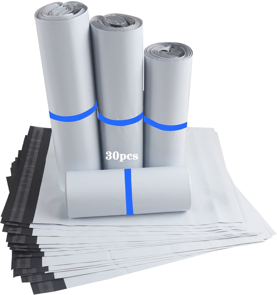 SnelShoppen - Postzakken 30 stuks - Grote Verzendzakken Kunststof - Zelfklevend Waterdicht voor Kleding, Goederen, Textiel, Schoenendozen, Dekbed - Ma