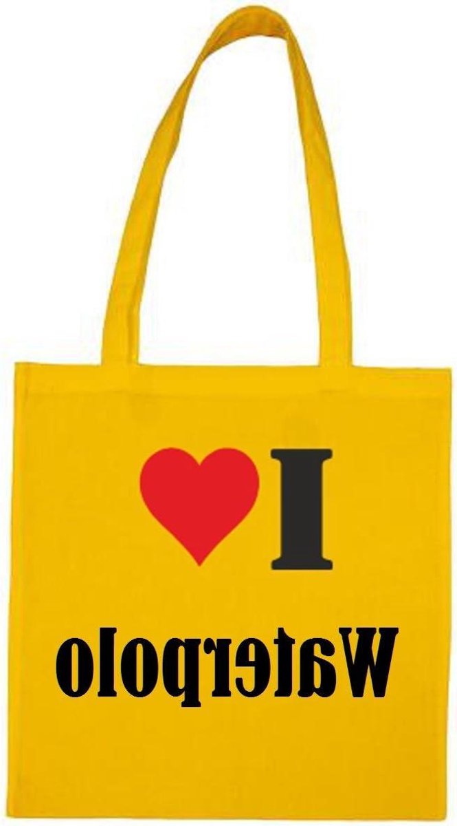Waterpolo Shopper - Sporttas Schooltas - Vervoeren van spullen - 100% Katoen Materiaal - 38x42 cm - Geel