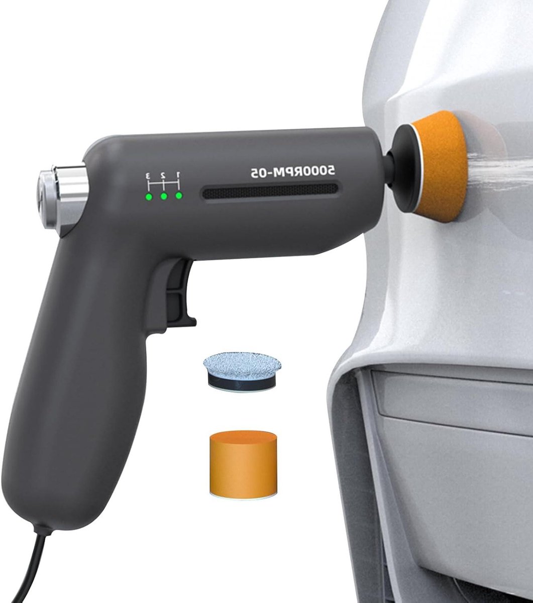 Compacte polijstmachine - Autodetailer - Lak herstellen - Geluidsarm ontwerp - 13.4 cm - Zwart