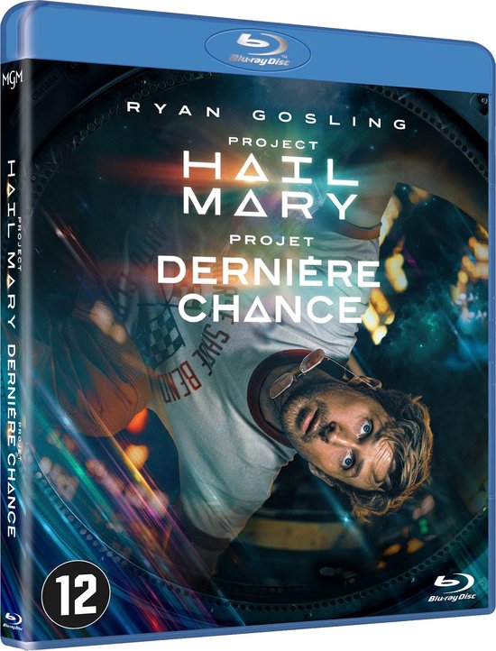 Blu-ray hoes van Project Hail Mary met Ryan Gosling, "Project Derniere Chance" staat erop.