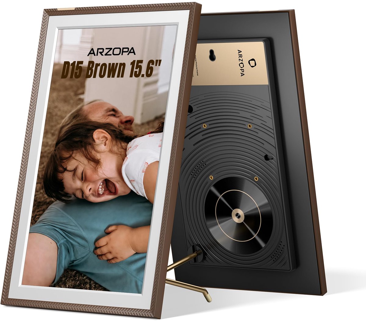 SnelShoppen - ARZOPA Digitale Fotolijst WiFi 15.6" FHD 1920x1080 Aanraakscherm, Gratis Onbeperkte Cloudopslag, Delen van Foto's en Video's, Perfect Ca