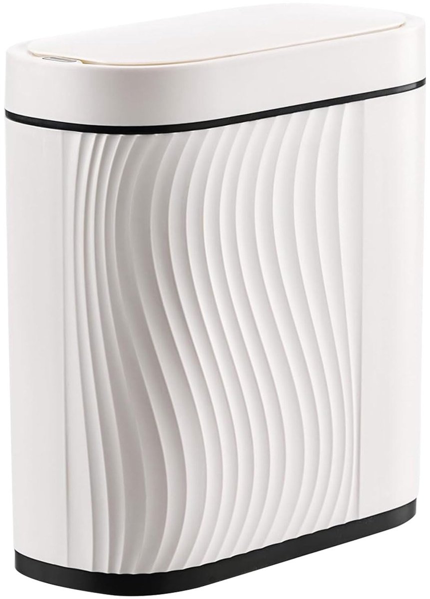SnelShoppen - Witte 8 Liter Afvalemmer met Sensor - Automatische Vuilnisemmer voor Badkamer en Keuken - Slanke Elektrische Vuilnisbak met Deksel - Ide