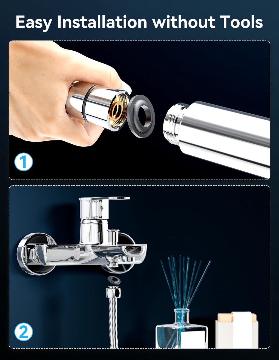 SnelShoppen - Magichome Douchekop met Filter, 20 Lagen, Hoge Druk, 5 Modi, Waterbesparend, Handdouche voor Hard Water, Restchloor, Bacteriën en Zware