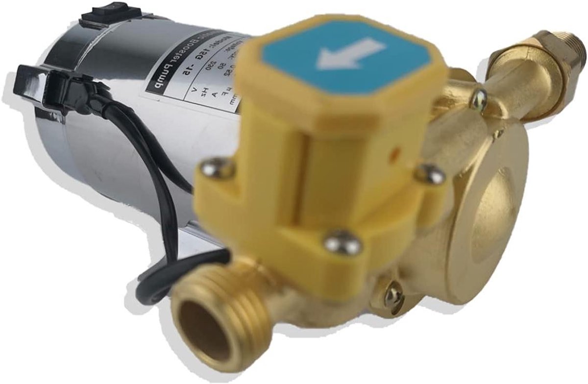 Drukverhogingspomp - Boosterpomp Warm Water - Douche Verbeteren - Automatische Schakelaar - 15m Opvoerhoogte - Zwart