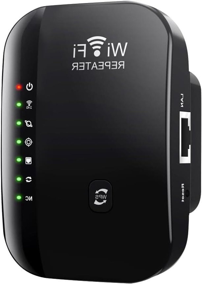 Wifi Versterker - Internet Versterker Repeater - Stabiel Internet - 300 Mbit/s Snelheid - 3000 m Bereik - Zwart