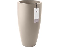 Elho June Round High 40 - UV-bestendig en Kleurvaste Bloempot - Binnen & Buiten - Ø 39.0 x H 70.1 cm - Balanced beige