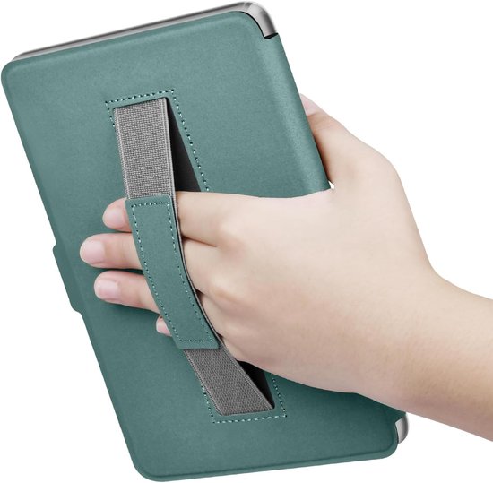 Beschermhoes Kobo Clara - E-reader Cover - Bescherming E-reader - Met Polsband - Kobo Clara Colour/BW/2E - Donkergroen — afbeelding 3