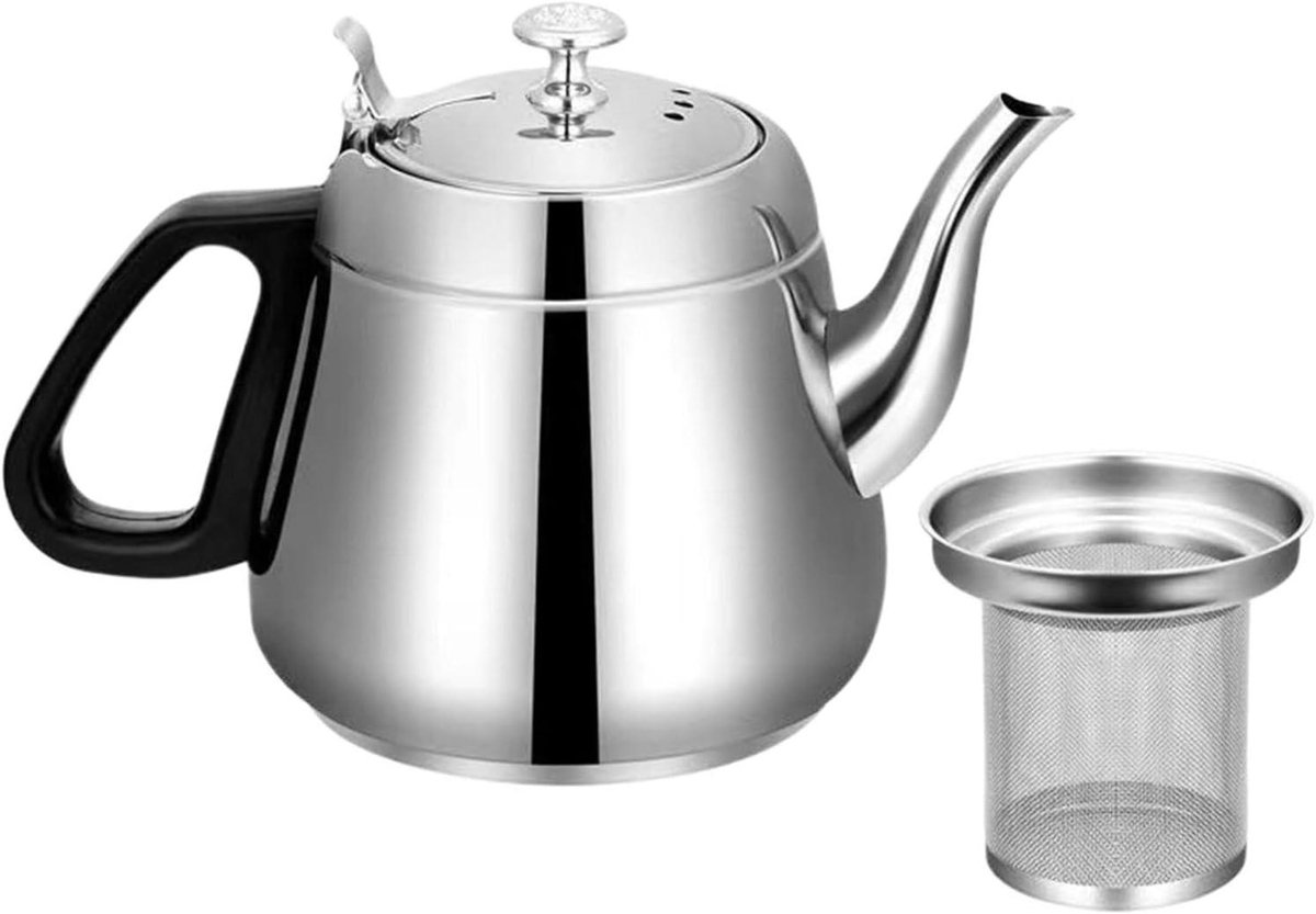 Roestvrijstalen Waterkoker - Theeketel met Zeef - Water Koken - Voedselveilig Roestvrij Staal - 15 Liter - Zilver