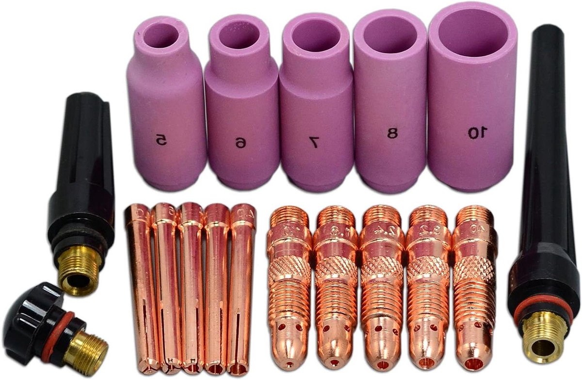 TIG lasaccessoires - Toebehoren lastoorts Lasbenodigdheden - Metaal Bewerken - 18-delige set - Assorti - Diverse