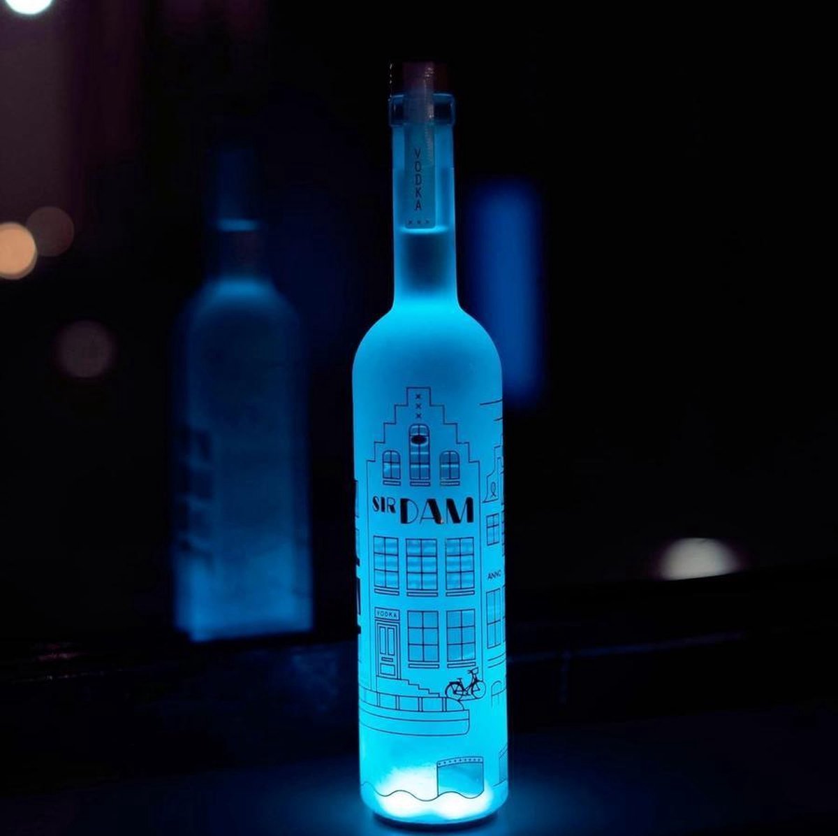 Jumada's LED Onderzetter bier, wijn, champagne - Voor Flessen - Blauw Licht - 1 stuk - Feest onderzetters - Party servies