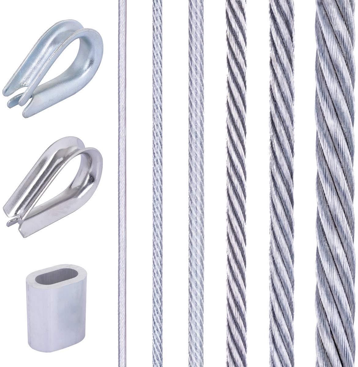 Gegalvaniseerd Staalkabel - Kabel PVC Staaldraad - Universeel Gebruik - Corrosiebestendig - 30 meter - Grijs