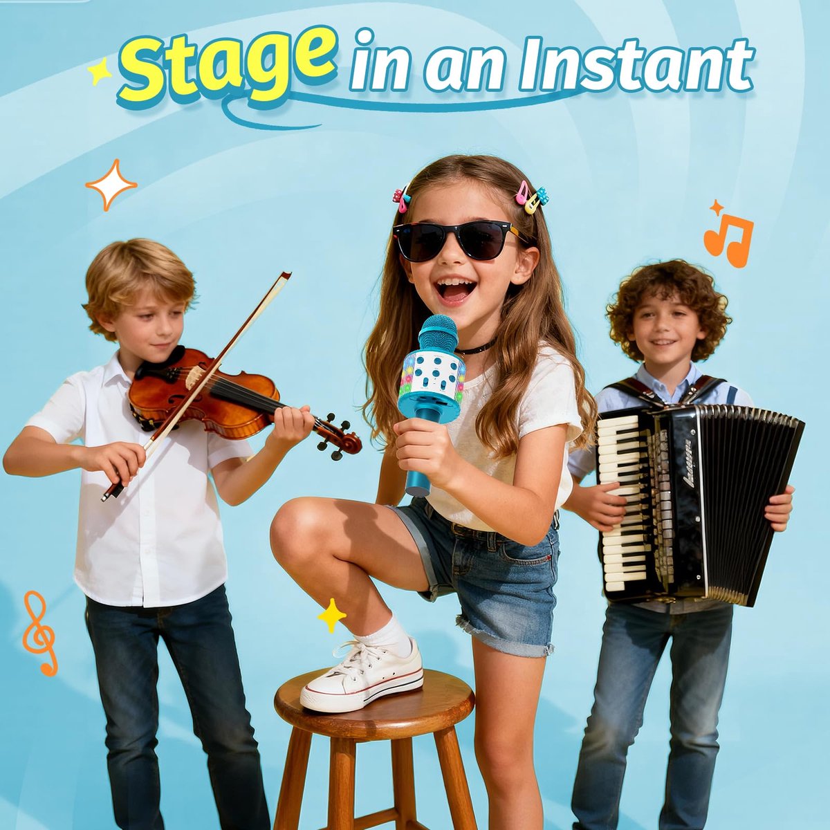 SnelShoppen - Draadloze Bluetooth Karaoke-microfoon voor Kinderen - Grappig Speelgoed voor Tieners - Draagbare Karaoke Luidspreker en Recorder voor Sm