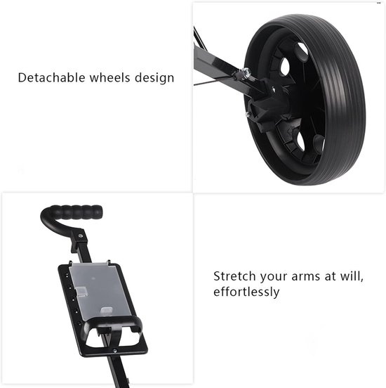 Opvouwbare Golftrolley - Golfkar Lichtgewicht - Golfbaan Gebruik - Afneembare Wielen - ca. 40 kg belasting - Zwart — afbeelding 3