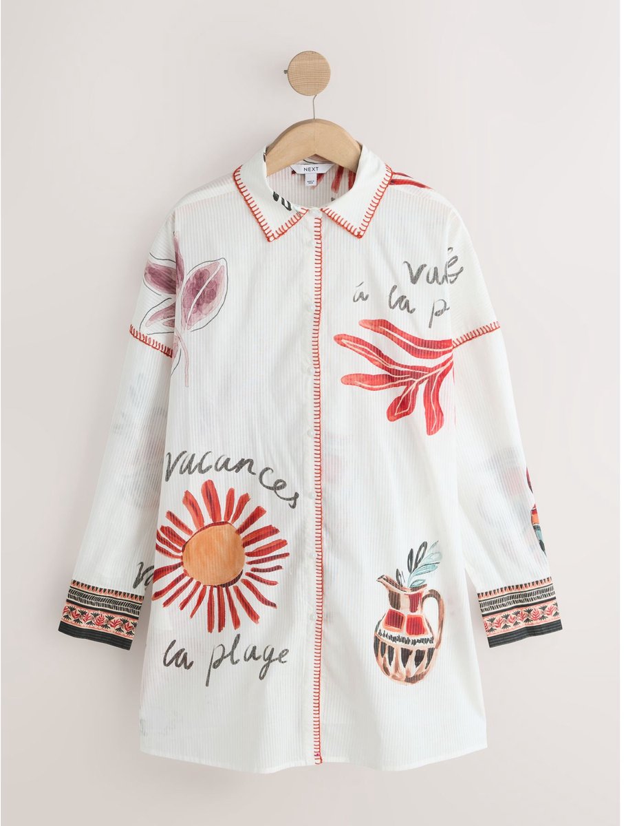 Next - Dames - Strandshirtjurk - Crème