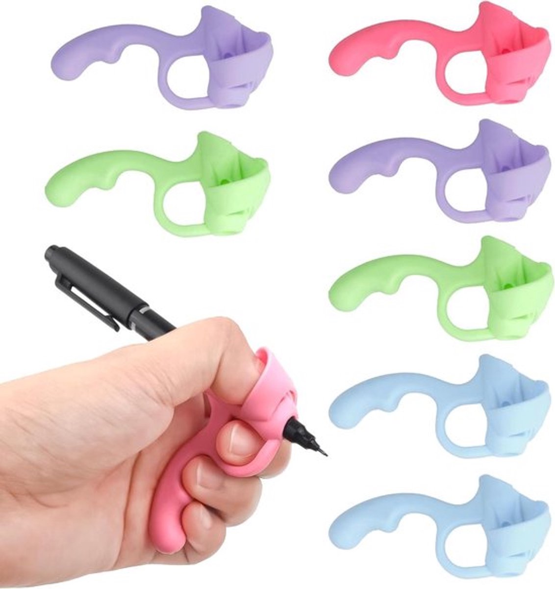 Potloodgrepen voor kinderen - 8 stuks - Peutergrepen - Kinderschrijfgereedschap met houdingscorrectie