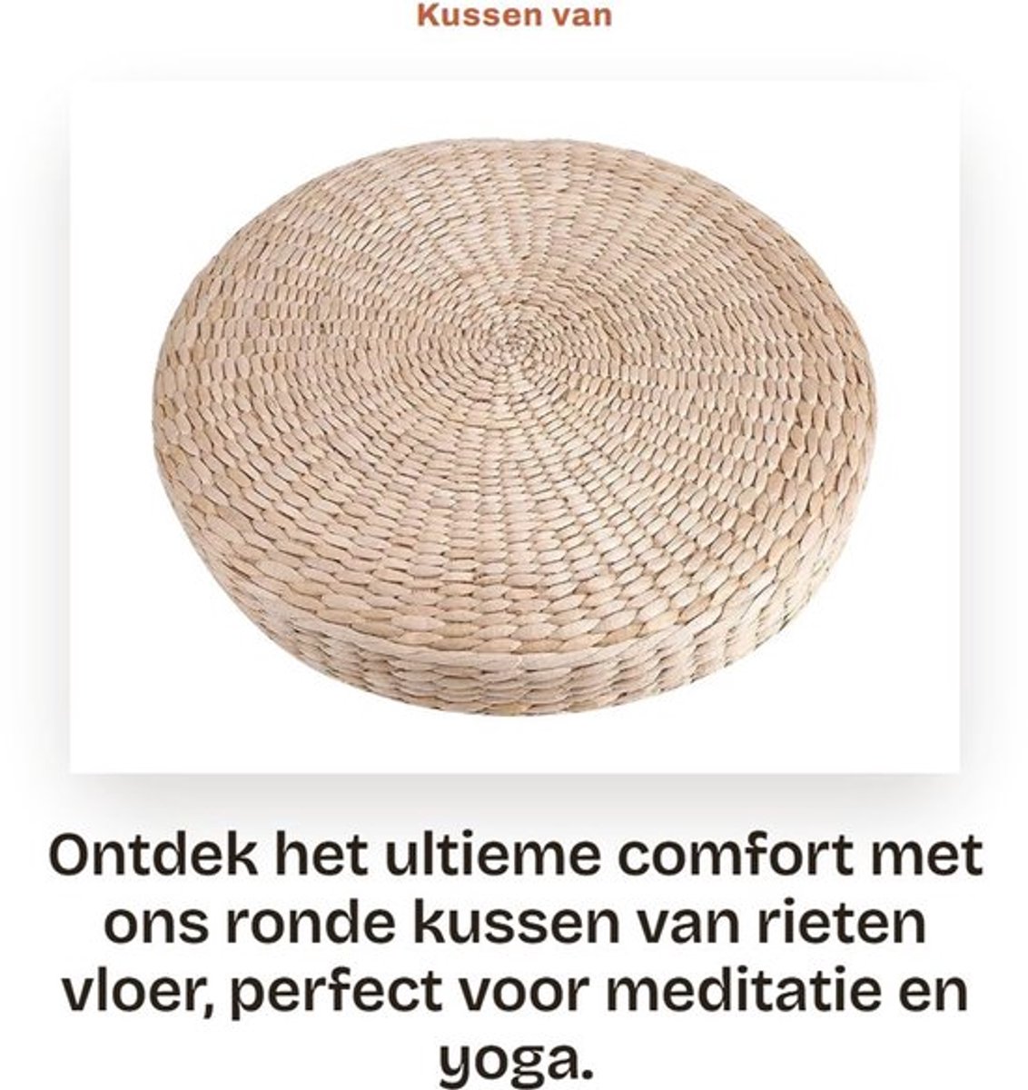 Tatami Kussen Wasbaar - Rond Kussen - Vloerkussen - Meditatiekussen - Yogamat - Zacht Kussen
