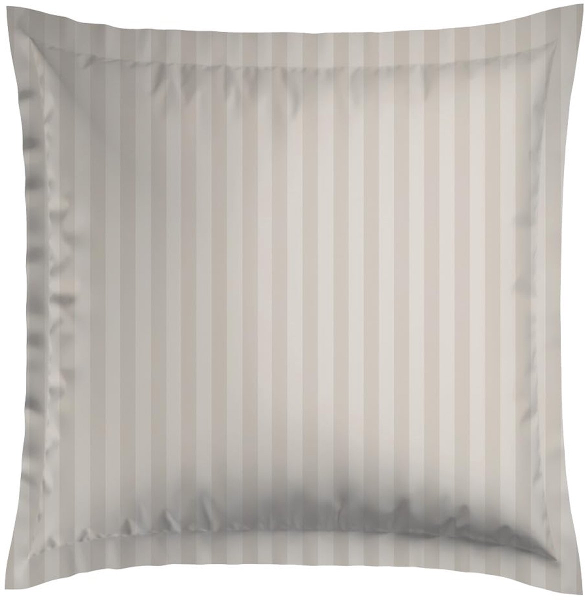 SnelShoppen - Set van 1 Vierkant Traagschuim Kussen 60x60 cm met Katoensatijnen Kussensloop - Machinewasbaar op 40°C - Gestreept Geweven Taupe Kussen