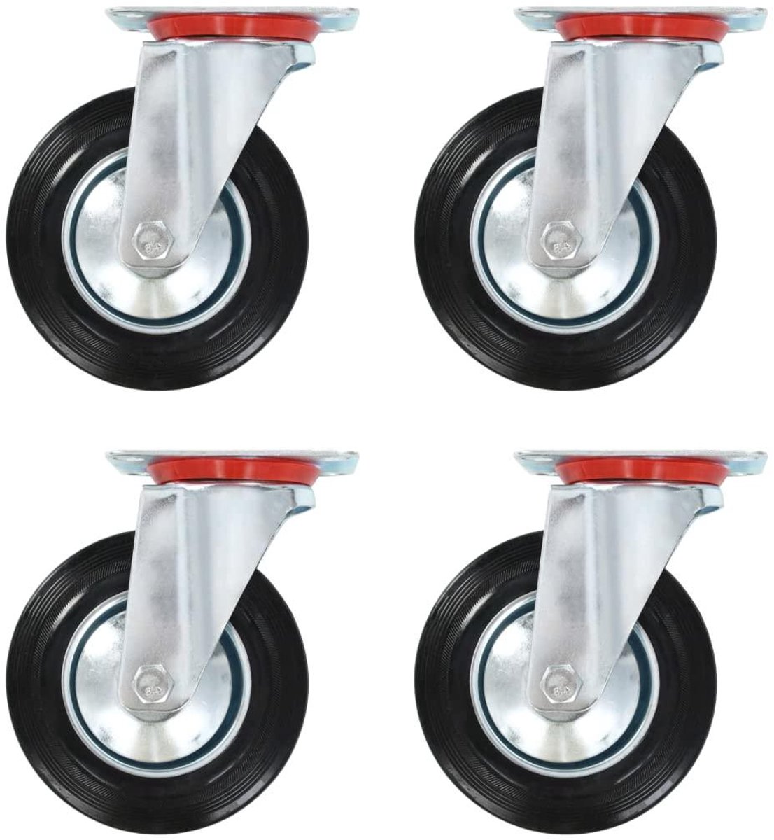 Zwenkwielen - Trolley wielen - Meubels Verplaatsen - Rubberen Zacht Oppervlak - 160 mm - Zwart