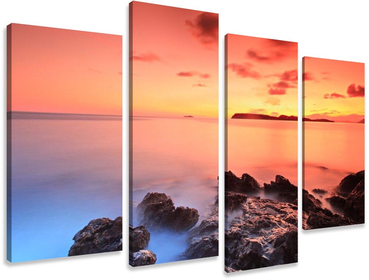 Dailygoods - Foto's Strandstenen - Canvasafbeelding 130 x 80 cm
