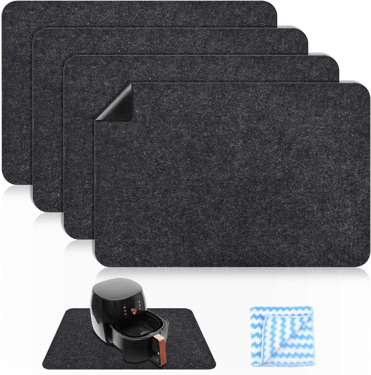 Dailygoods - Hittebestendige Airfryer Mat - Set van 4 Beschermmatten