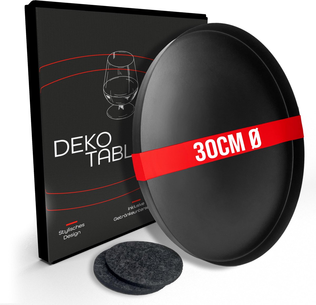 Dailygoods- Dekotablet Ø 30 cm - Rond Dienblad - Gepoedercoat - Antislip - Scandinavisch Design - Tijdloos en Elegant