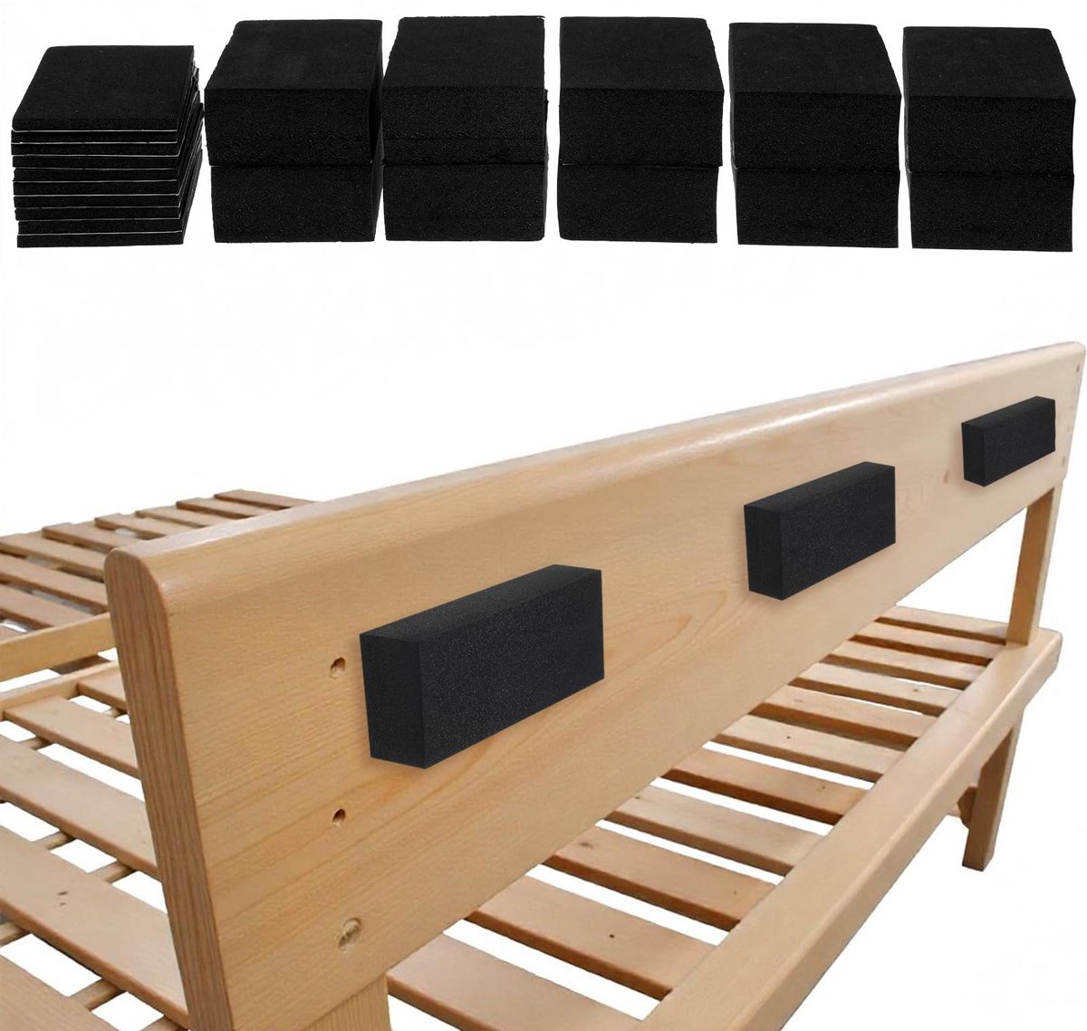 Dailygoods - 23 Stuks Foam Wandsteunen - Wandbescherming in Zwart