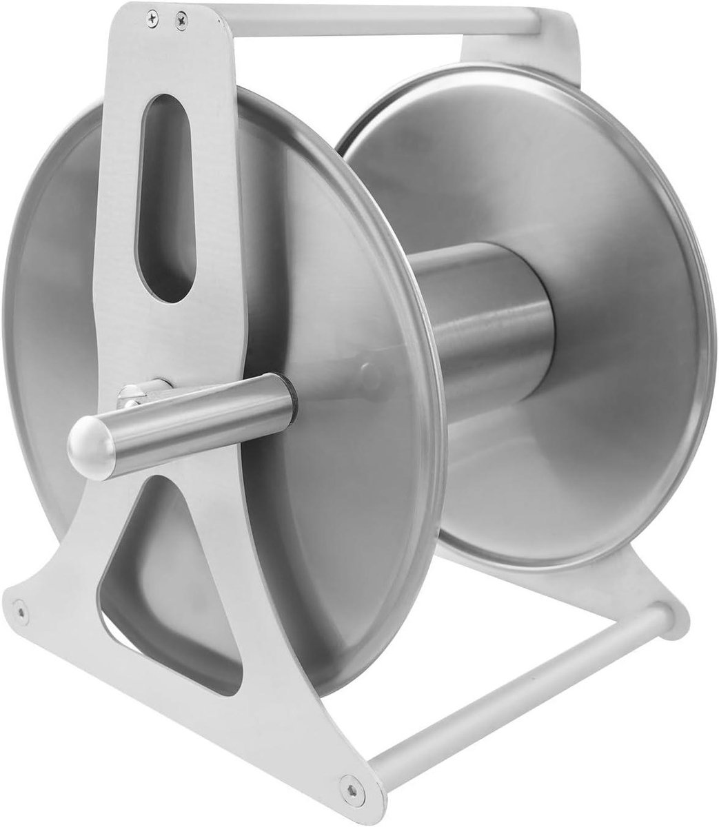 Tuinslanghaspel - Slanghouder Muur - Tuinieren Water Geven - Ruimtebesparend Ophangen - 40 meter slang - Zilver