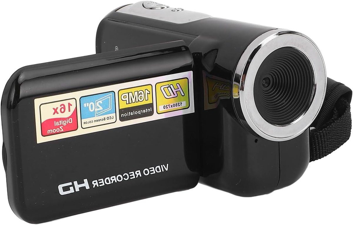 Video Camera - Digitale Camera Camcorder - Vloggen Reizen - 16x Digitale Zoom - 1080P HD - Zwart
