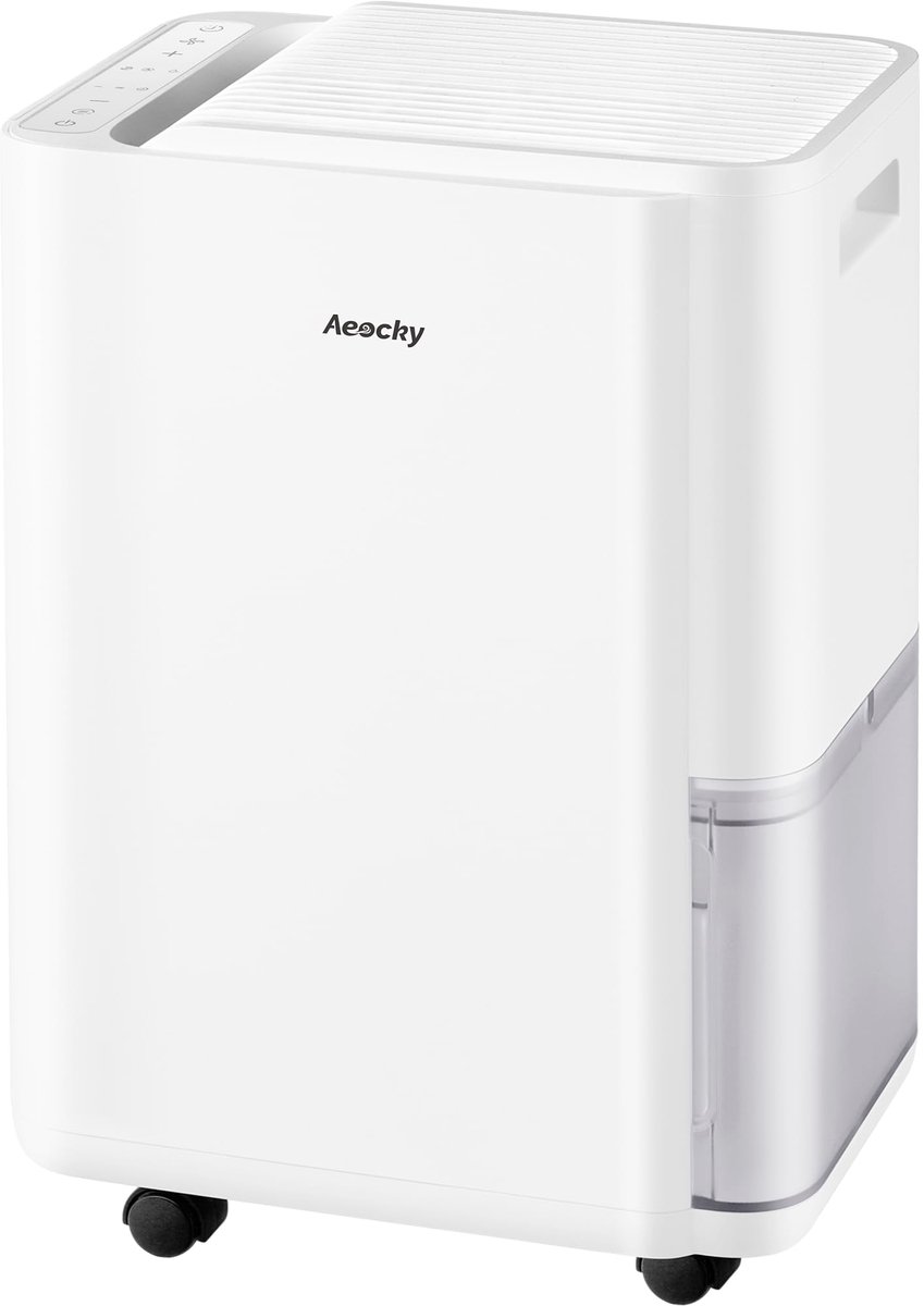 SnelShoppen - 25L/d Luchtontvochtiger voor Thuis - Slimme Compressorontvochtiger tot 200 m³ - Afvoerslang - Ideaal voor Kleding Drogen, Slaapkamer, Ba