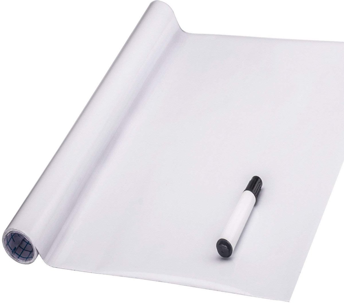 Dailygoods- Schoolbordfolie Zelfklevend - Whiteboard Folie - Duurzaam PVC - Herbruikbaar - 44x200 cm - Inclusief Marker