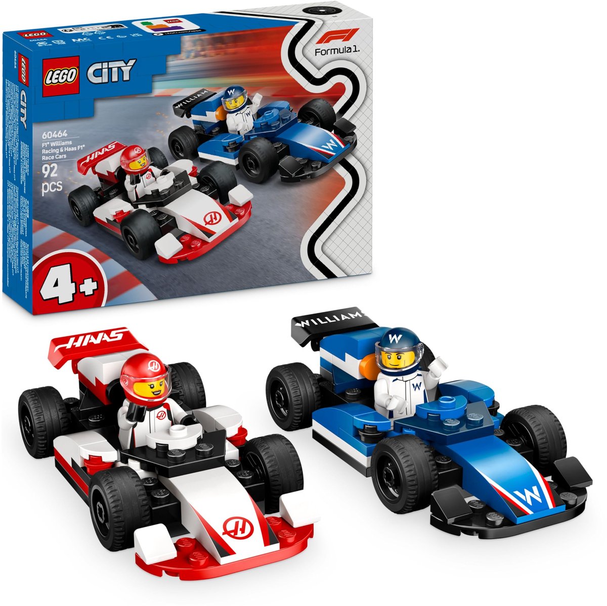 Dailygoods - City F1 Racing Set - Williams en Haas F1 Racewagens met Minifiguren