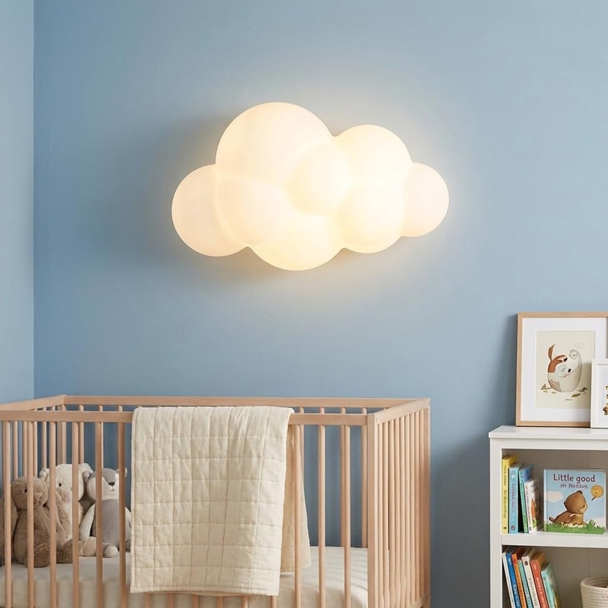 Dailygoods- Wandlamp 3D Wolkdesign - Wandlamp Kinderkamer - Wandlamp Slaapkamer - Wandlamp Veilig - Wandlamp Compact 30x19x10 cm - Driekleurige CCT 3000K/4000K/6000K - Kinderslaapkamerlamp