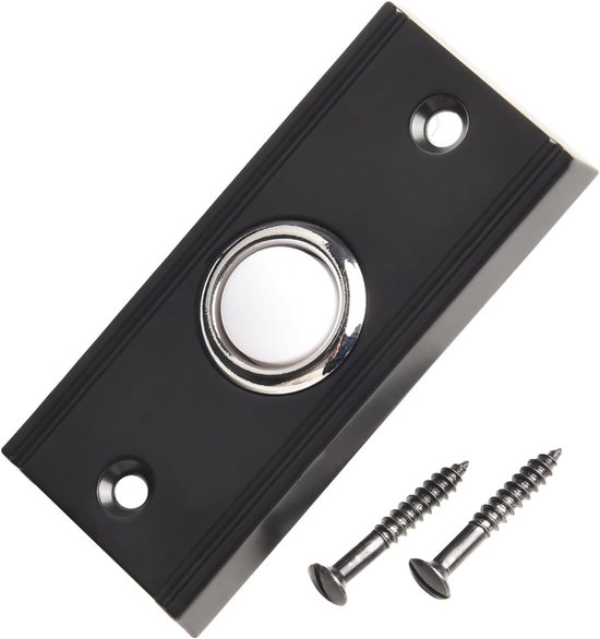 Verlichte Deurbel Drukknop - Bedrade LED Schakelaar - Voordeur Toegang - Weerbestendig Metaal - 7 x 3.2 cm - Zwart — afbeelding 5